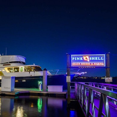 Fort Myers marina at night