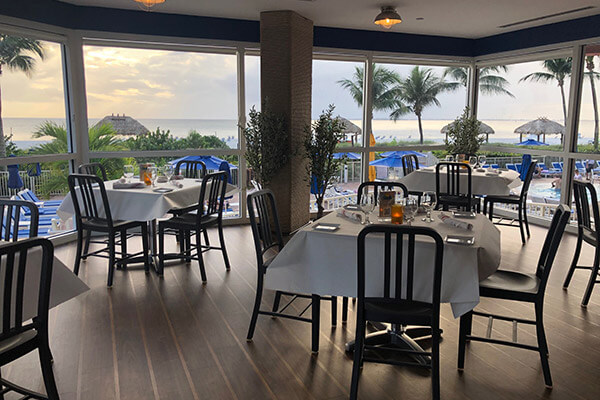 Waterfront dining at Rae's on the Beach in Fort Myers